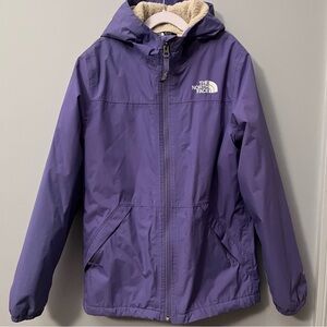 The North Face girls fleece lined rain jacket